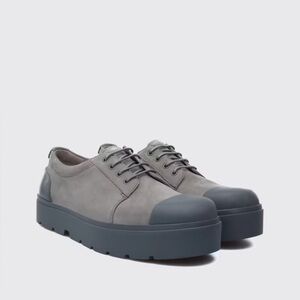 Camper Pix Gray Black Cap Toe Leather Oxford Shoes Women 39 Minimalist Comfort